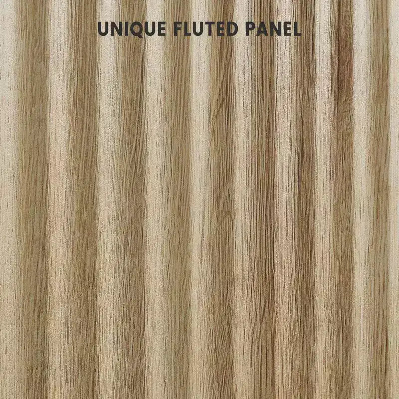 Credenza Coolmee con 4 ante a righe, Mobile da Cucina con Ripiani Regolabili, Mobile Bar per Casa, Sala da Pranzo