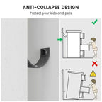 Credenza Coolmee con 4 ante a righe, Mobile da Cucina con Ripiani Regolabili, Mobile Bar per Casa, Sala da Pranzo