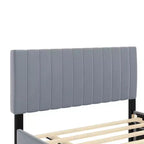 Letto a una piazza e mezza Bellemave con letto estraibile, letto a piattaforma imbottito in velluto, letto estraibile a una piazza e mezza con testiera per bambini, ragazzi, adulti (grigio)