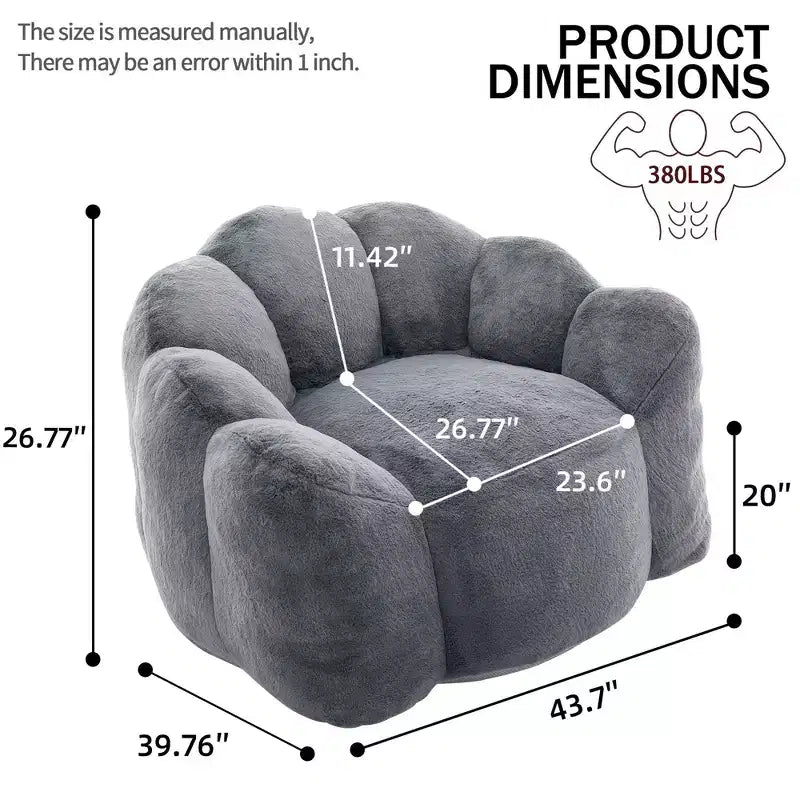 Poltrona a Sacco Moderna Okak, Poltrone a Botte con Memory Foam, Poltrona Piccola da Salotto, Ufficio, Appartamento