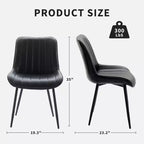 Set di 2 sedie da pranzo, moderne in similpelle imbottite con robuste gambe in metallo, sedie laterali dal design lineare per cucina e sala da pranzo, marroni