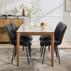 Set di 2 sedie da pranzo, moderne in similpelle imbottite con robuste gambe in metallo, sedie laterali dal design lineare per cucina e sala da pranzo, marroni