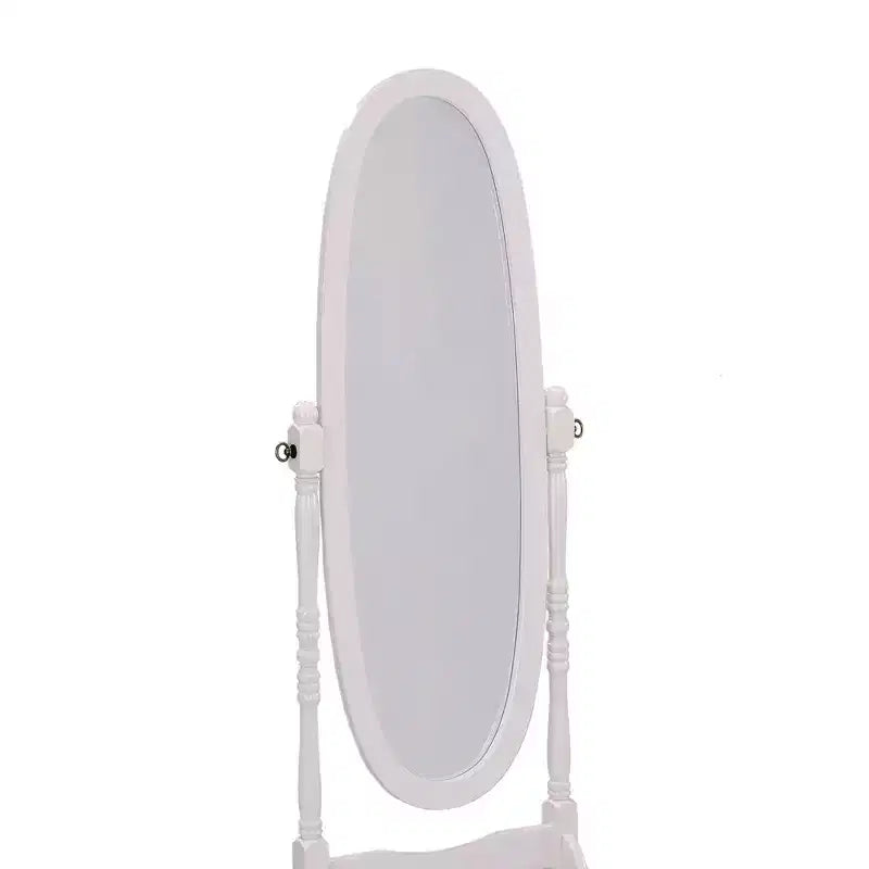 Specchio da terra Okak da 150 cm, specchio a figura intera con supporto in legno, specchio da pavimento per negozio di abbigliamento, camerino