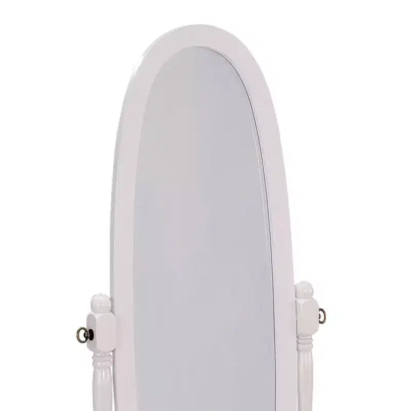 Specchio da terra Okak da 150 cm, specchio a figura intera con supporto in legno, specchio da pavimento per negozio di abbigliamento, camerino