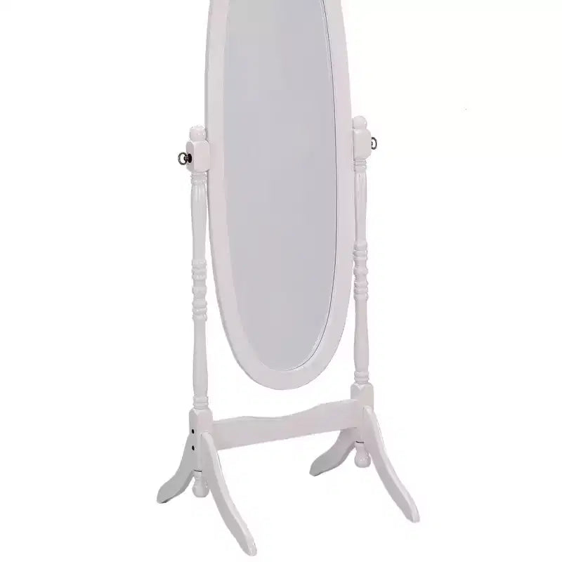 Specchio da terra Okak da 150 cm, specchio a figura intera con supporto in legno, specchio da pavimento per negozio di abbigliamento, camerino