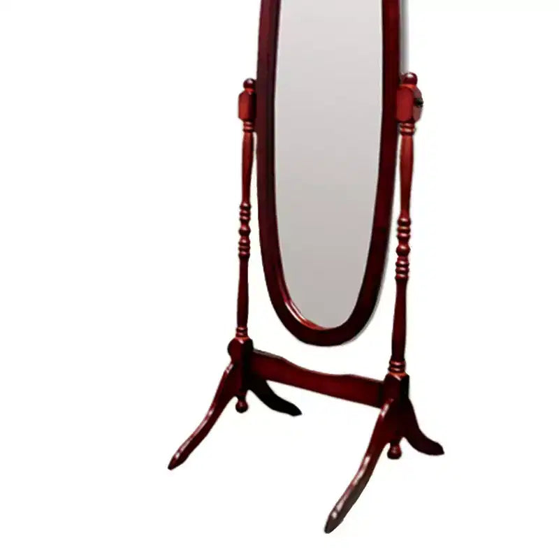 Specchio da terra Okak da 150 cm, specchio a figura intera con supporto in legno, specchio da pavimento per negozio di abbigliamento, camerino