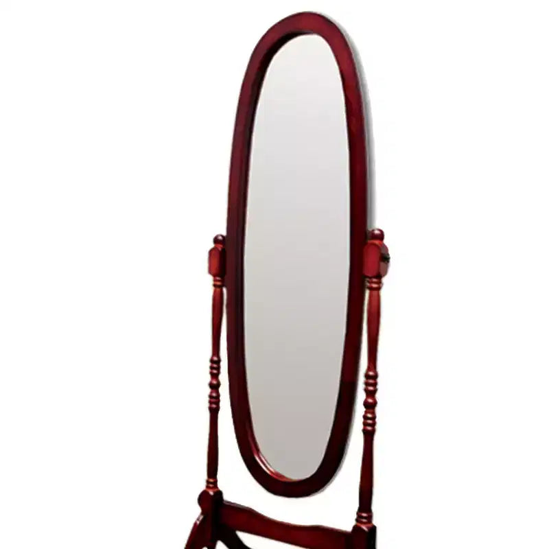 Specchio da terra Okak da 150 cm, specchio a figura intera con supporto in legno, specchio da pavimento per negozio di abbigliamento, camerino