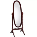 Specchio da terra Okak da 150 cm, specchio a figura intera con supporto in legno, specchio da pavimento per negozio di abbigliamento, camerino