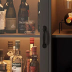 Mobile bar da vino a colonna con luce LED e prese di corrente integrate, include portabottiglie e portacalici per cucina, soggiorno e sala da pranzo