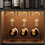 Mobile bar da vino a colonna con luce LED e prese di corrente integrate, include portabottiglie e portacalici per cucina, soggiorno e sala da pranzo