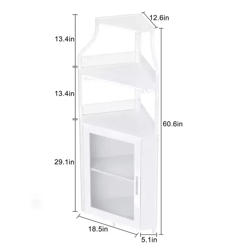 29 Mobile angolare portabottiglie bianco per piccoli spazi, capacità oltre 50 bottiglie e bicchieri, mobile contenitore in MDF con piano bar per liquori e accessori da cocktail