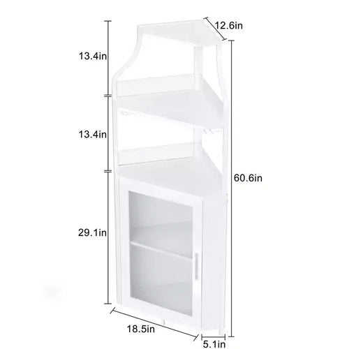 29 Mobile angolare portabottiglie bianco per piccoli spazi, capacità oltre 50 bottiglie e bicchieri, mobile contenitore in MDF con piano bar per liquori e accessori da cocktail