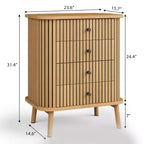 Comò a 4 cassetti CuisinSmart, cassettiera moderna da armadio con gambe in legno, cassettiera organizer in legno per cameretta, camera da letto, soggiorno