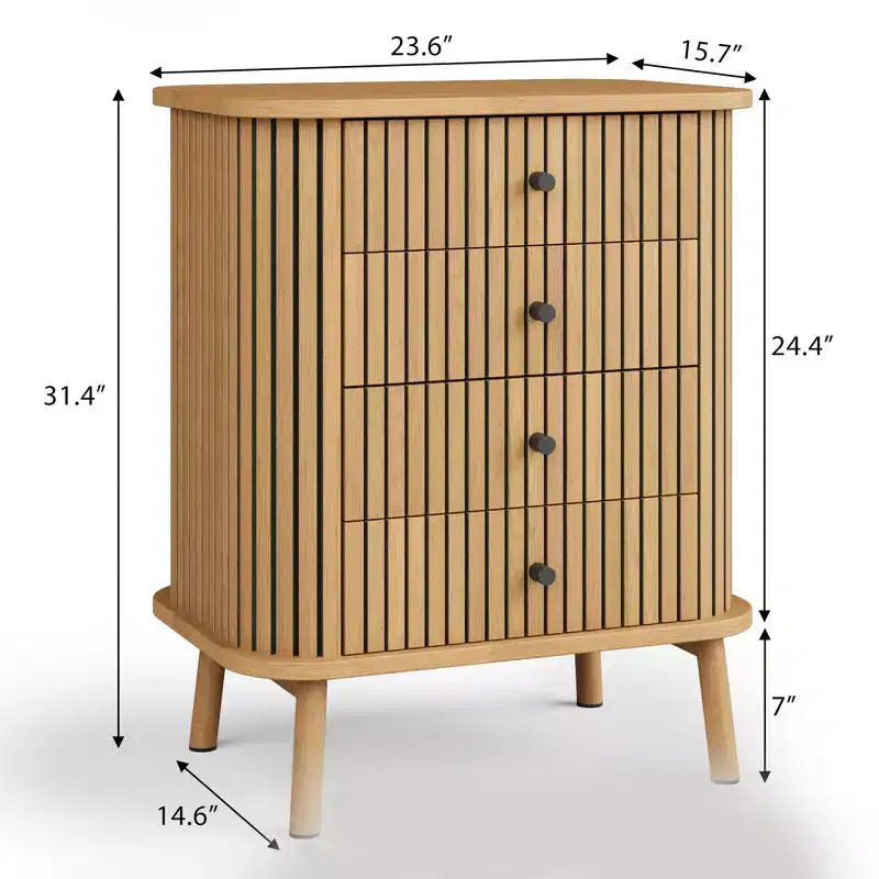 Comò a 4 cassetti CuisinSmart, cassettiera moderna da armadio con gambe in legno, cassettiera organizer in legno per cameretta, camera da letto, soggiorno