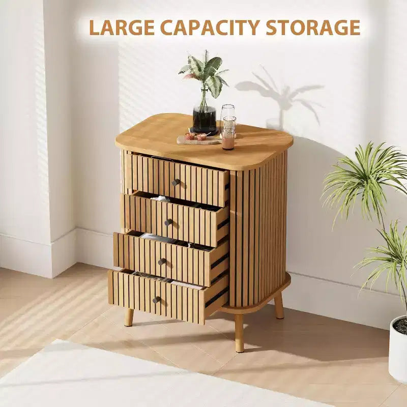 Comò a 4 cassetti CuisinSmart, cassettiera moderna da armadio con gambe in legno, cassettiera organizer in legno per cameretta, camera da letto, soggiorno