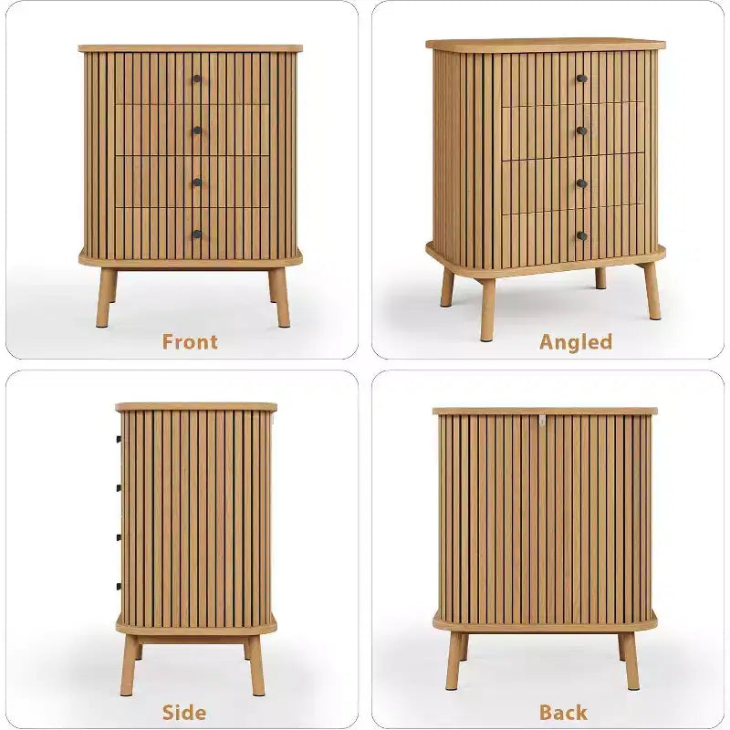 Comò a 4 cassetti CuisinSmart, cassettiera moderna da armadio con gambe in legno, cassettiera organizer in legno per cameretta, camera da letto, soggiorno