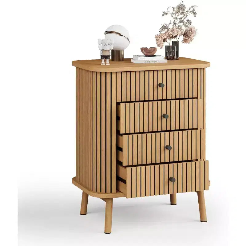 Comò a 4 cassetti CuisinSmart, cassettiera moderna da armadio con gambe in legno, cassettiera organizer in legno per cameretta, camera da letto, soggiorno