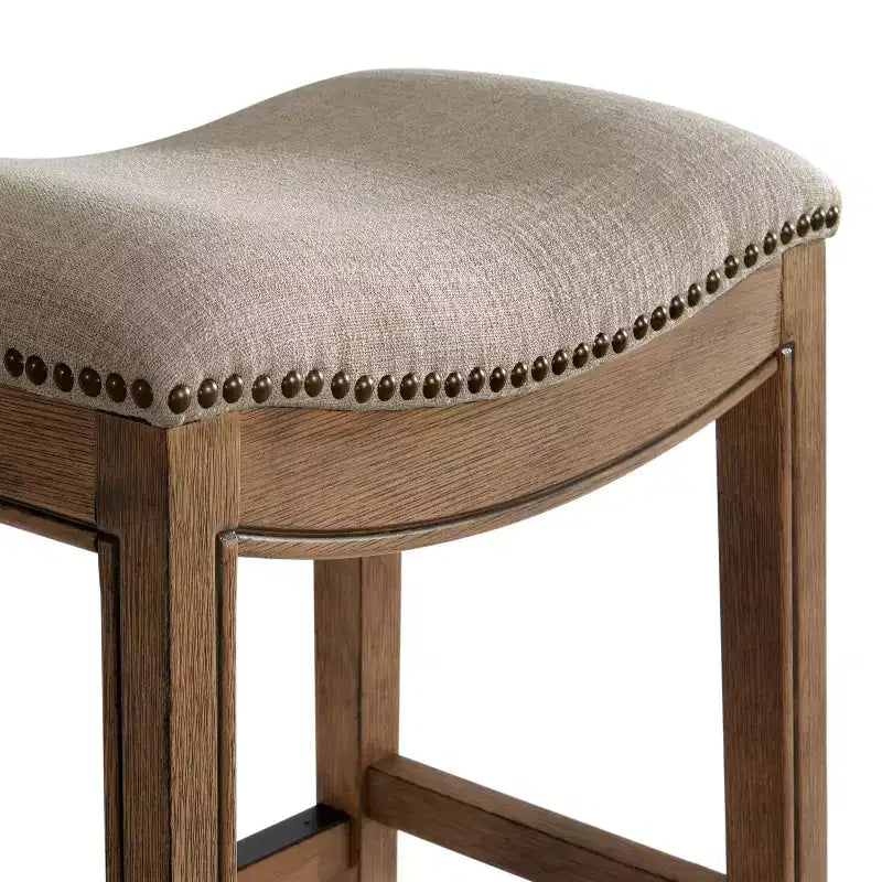 Sgabello Williston Couner con poggiatesta e borchie