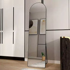 Specchio a figura intera Okak 65*23/59.8*16.5 pollici con telaio in lega di alluminio, specchio ad arco con supporto, specchio da parete multifunzione per casa, hotel, guardaroba