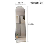 Specchio a figura intera Okak 65*23/59.8*16.5 pollici con telaio in lega di alluminio, specchio ad arco con supporto, specchio da parete multifunzione per casa, hotel, guardaroba
