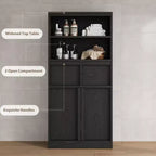 Mobiletto da bagno alto, Armadietto da terra con ante e 2 cassetti, Organizzatore da bagno alto 130 cm autoportante per bagno, soggiorno