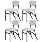 Set di 2/4 sedie da pranzo con schienale imbottito in bouclé e gambe in metallo per soggiorno, sala da pranzo, cucina