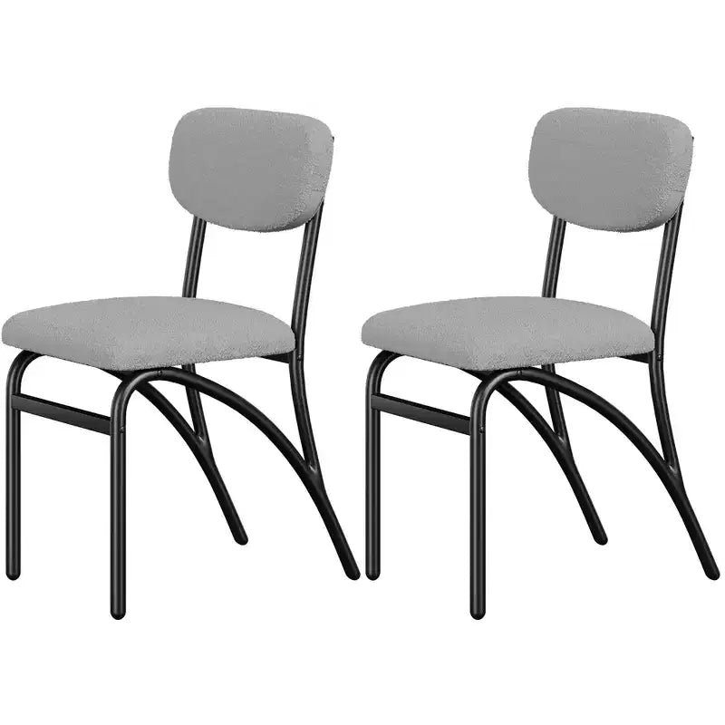 Set di 2/4 sedie da pranzo con schienale imbottito in bouclé e gambe in metallo per soggiorno, sala da pranzo, cucina