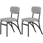 Set di 2/4 sedie da pranzo con schienale imbottito in bouclé e gambe in metallo per soggiorno, sala da pranzo, cucina