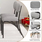 Set di 2/4 sedie da pranzo con schienale imbottito in bouclé e gambe in metallo per soggiorno, sala da pranzo, cucina