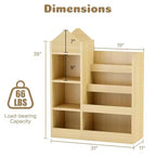 Zevemomo Scaffale per Libri e Giocattoli per Bambini a 4 Ripiani, Scaffale per Bambini in Legno, Contenitore per Giocattoli con Scaffale per Sala Giochi, Aula, Camera da Letto, Biblioteca, Beige