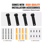 VEVOR Staffa per Ripiani, Staffe Galleggianti Resistenti 25x15 cm, 4 Pezzi Staffe per Ripiani, Staffa a L Nera Opaca Spessa 5mm, Nero