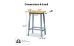 EHMKNP Set di 2 sgabelli da bar alti 65 cm, sgabelli da cucina con poggiapiedi, sgabelli da fattoria per sala da pranzo, cucina, bancone