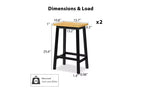 EHMKNP Set di 2 sgabelli da bar alti 65 cm, sgabelli da cucina con poggiapiedi, sgabelli da fattoria per sala da pranzo, cucina, bancone