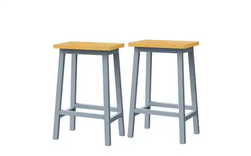 EHMKNP Set di 2 sgabelli da bar alti 65 cm, sgabelli da cucina con poggiapiedi, sgabelli da fattoria per sala da pranzo, cucina, bancone