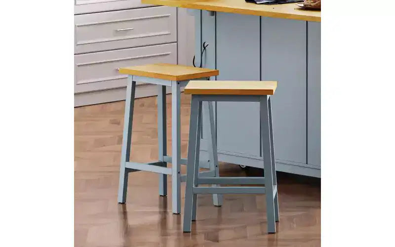 EHMKNP Set di 2 sgabelli da bar alti 65 cm, sgabelli da cucina con poggiapiedi, sgabelli da fattoria per sala da pranzo, cucina, bancone