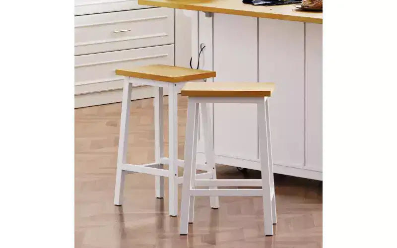EHMKNP Set di 2 sgabelli da bar alti 65 cm, sgabelli da cucina con poggiapiedi, sgabelli da fattoria per sala da pranzo, cucina, bancone