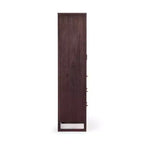 Mobile contenitore Hatteras Modern Boho in lino con dettagli in legno massello e rattan naturale-Teamson Home