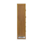 Mobile contenitore Hatteras Modern Boho in lino con dettagli in legno massello e rattan naturale-Teamson Home
