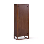 Mobile contenitore Hatteras Modern Boho in lino con dettagli in legno massello e rattan naturale-Teamson Home