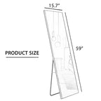 Okak 59*15.7IN Specchio a figura intera con cornice in lega di alluminio, specchio da parete con supporto in metallo, specchio da terra per l'ingresso della camera da letto, cabina armadio, oro