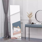 Okak 63.5*19.75IN Specchio intero in alluminio con supporto in metallo, specchio da parete con fori per appendere, specchio da pavimento per negozio di abbigliamento, camerino, nero
