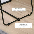 Okak 63.5*19.75IN Specchio intero in alluminio con supporto in metallo, specchio da parete con fori per appendere, specchio da pavimento per negozio di abbigliamento, camerino, nero