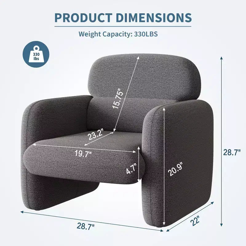 GustoWave Poltrona Moderna da Salotto con Struttura in Legno, Comoda Poltrona Singola da Lettura per Soggiorno, Camera da Letto, Appartamento