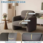 GustoWave Poltrona Moderna da Salotto con Struttura in Legno, Comoda Poltrona Singola da Lettura per Soggiorno, Camera da Letto, Appartamento
