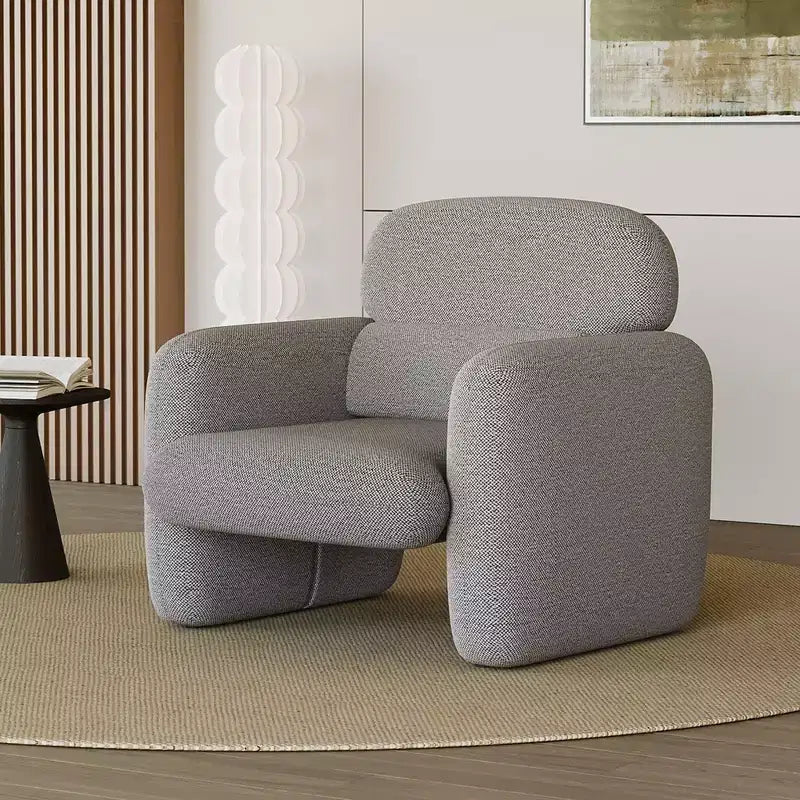 GustoWave Poltrona Moderna da Salotto con Struttura in Legno, Comoda Poltrona Singola da Lettura per Soggiorno, Camera da Letto, Appartamento