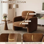 GustoWave Poltrona Moderna da Salotto con Struttura in Legno, Comoda Poltrona Singola da Lettura per Soggiorno, Camera da Letto, Appartamento