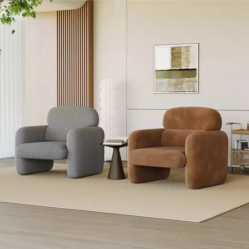 GustoWave Poltrona Moderna da Salotto con Struttura in Legno, Comoda Poltrona Singola da Lettura per Soggiorno, Camera da Letto, Appartamento