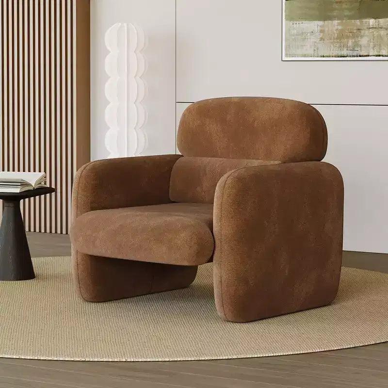 GustoWave Poltrona Moderna da Salotto con Struttura in Legno, Comoda Poltrona Singola da Lettura per Soggiorno, Camera da Letto, Appartamento
