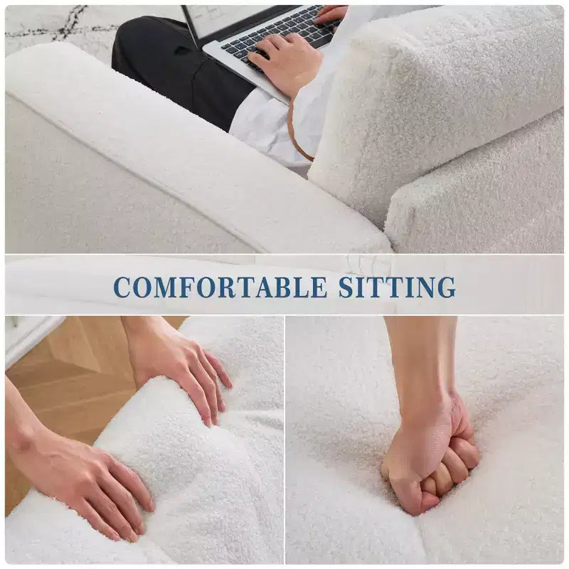 Divano moderno 84, divano a 3 posti imbottito con braccioli affusolati, divano letto con seduta profonda per soggiorno camera da letto appartamento