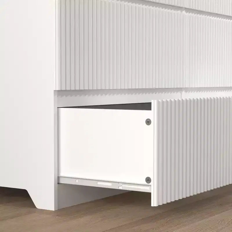 Cassettiera a 6 cassetti per camera da letto, Comò scanalato da 47W, Cassettiera in legno, Organizzatore per vestiti per camera da letto, Corridoio, Ingresso